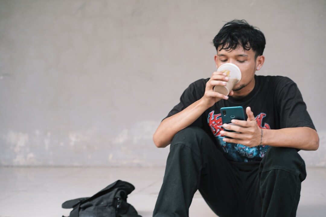 football player with coffee